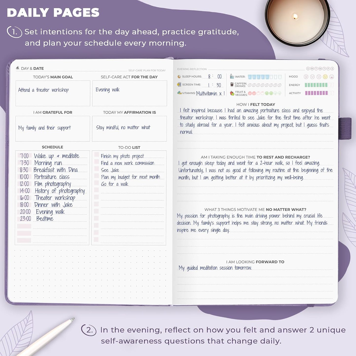 Clever Fox Self-Care Journal – Daily Reflection Notebook – Mental Health & Personal Development Planner, Meditation & Mood Log, A5 (Aquamarine)