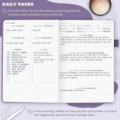 Clever Fox Self-Care Journal for Women, Daily Planner 5.8x8.3 Aquamarine