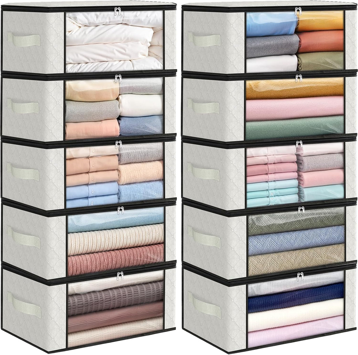 Fab totes Storage Bags for Clothes Blanket Storage Bins with Lids