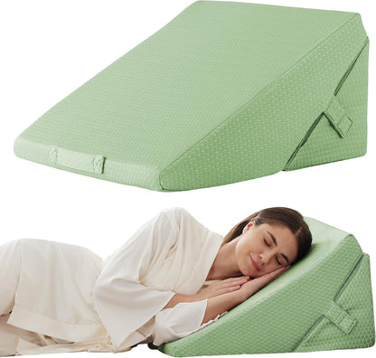 Bedluxe Wedge Pillow Headboard, 3PCS Orthopedic Bed Wedge Pillows Set for After Surgery, Adjustable Pillow Wedge for Acid Reflux&Back Pain Relief, Sleeping, Back Pillow for Bed Sitting Up, White/Grey