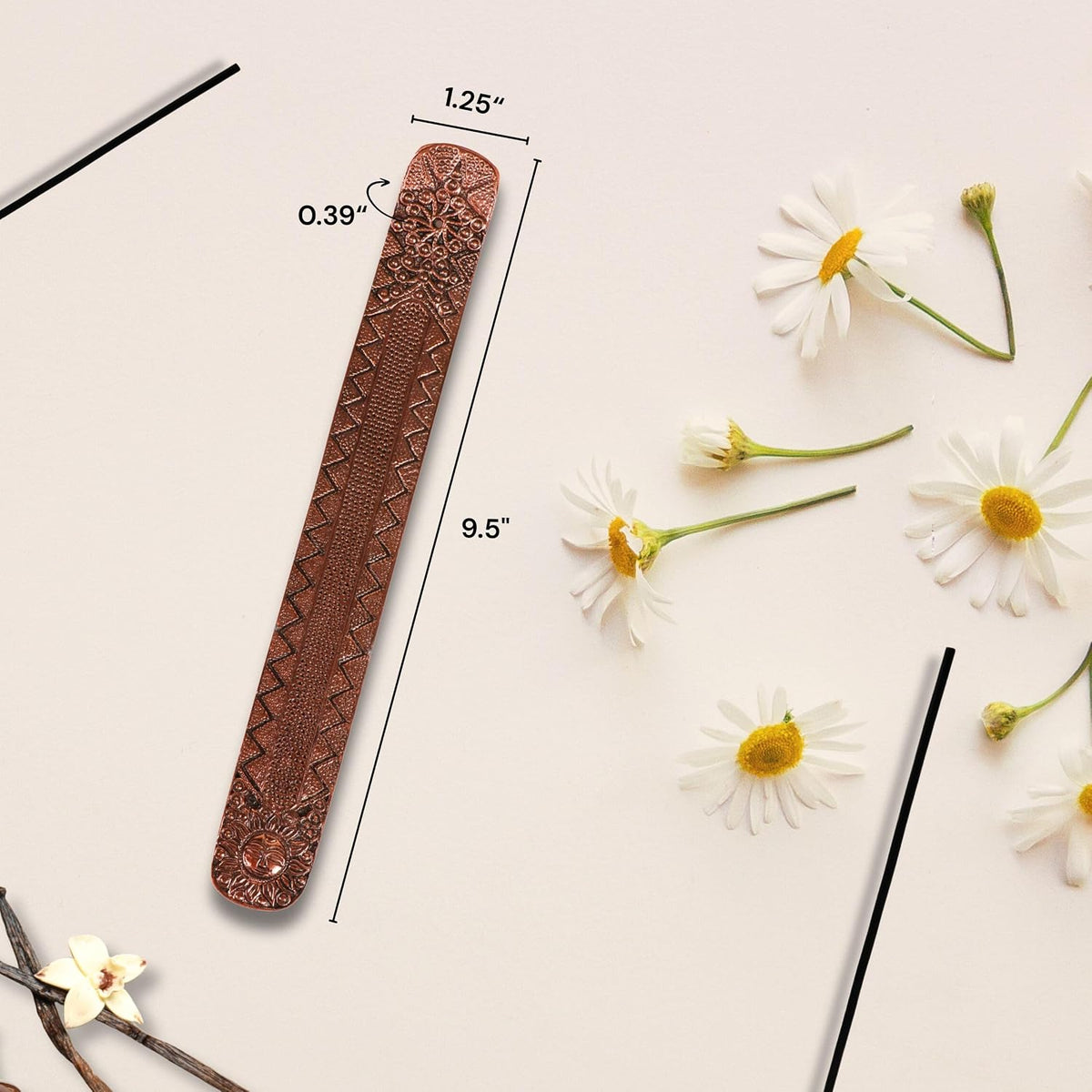 Hosley Wood Incense Holder Sun 10 Inches Ideal Gift for Wedding, Aromatherapy, Zen, Spa, Reiki, Meditation