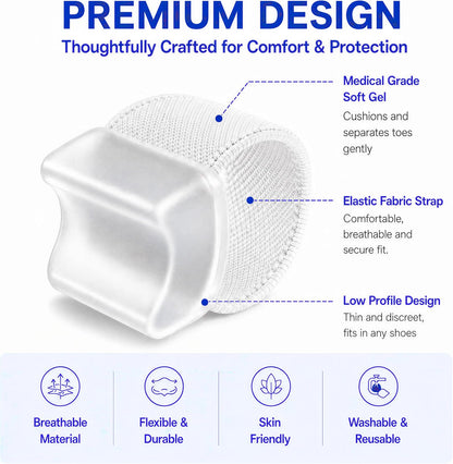 Big Toe Spacers,Hallux Valgus Corrector,Relieve Bunion Pain,Prevent Overlapping Toes, All-Day Comfort for Men & Women, Fits in Shoes.