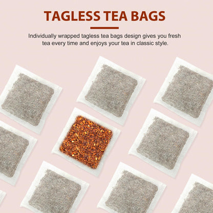 Soeos Organic Rooibos Tea, 100 Teabags, Naturally Caffeine Free, USDA and Non GMO Certify, Smooth and Robust Flavor, Excellent for Hot or Iced Brew, 9oz (250g)
