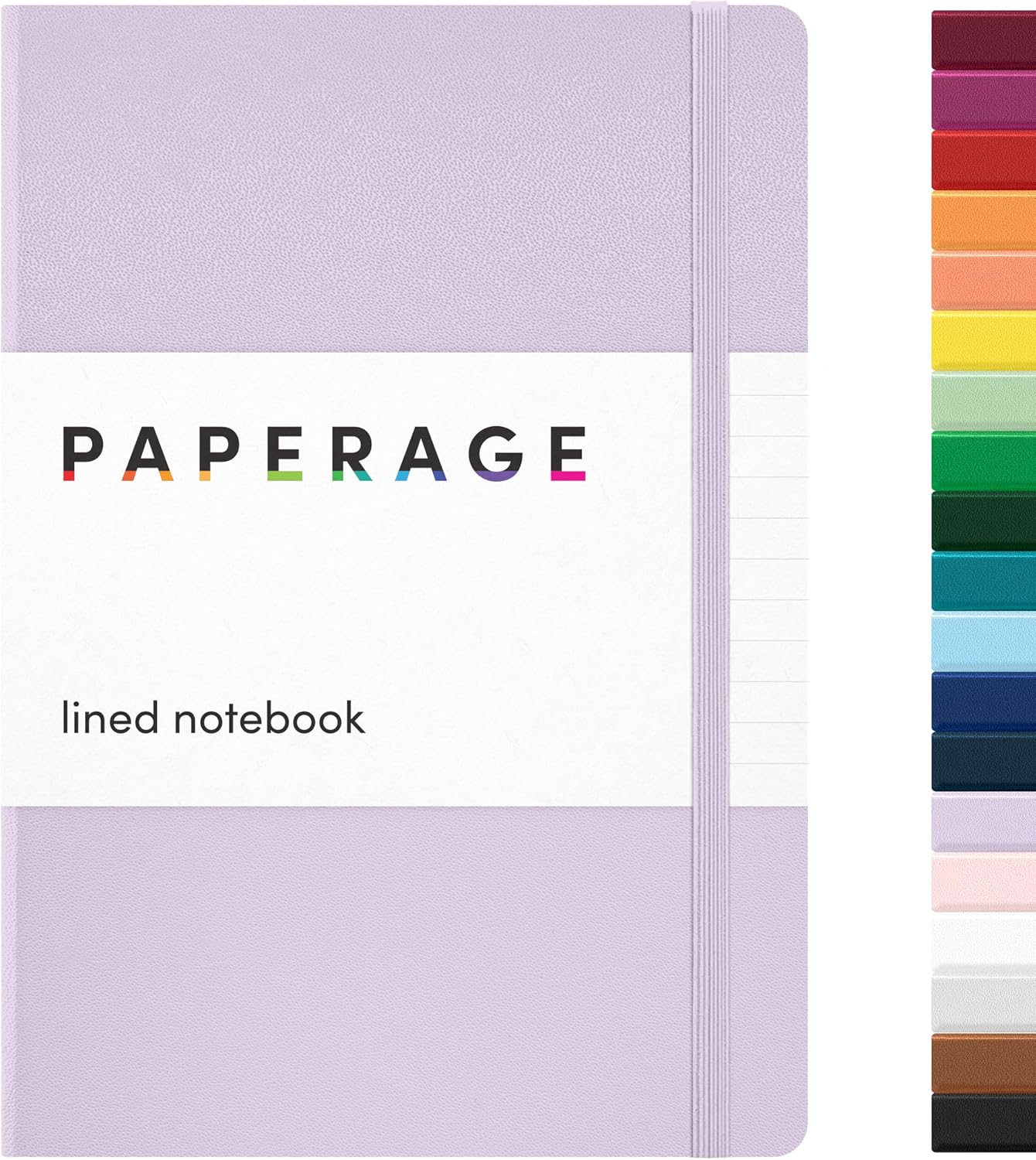 PAPERAGE Lined Journal Notebook, Hardcover Journal for Women & Men, 160 Pages, (5.6 in x 8 in), College Ruled Journaling Notebook for Work, School Supplies & Note Taking, (Black)