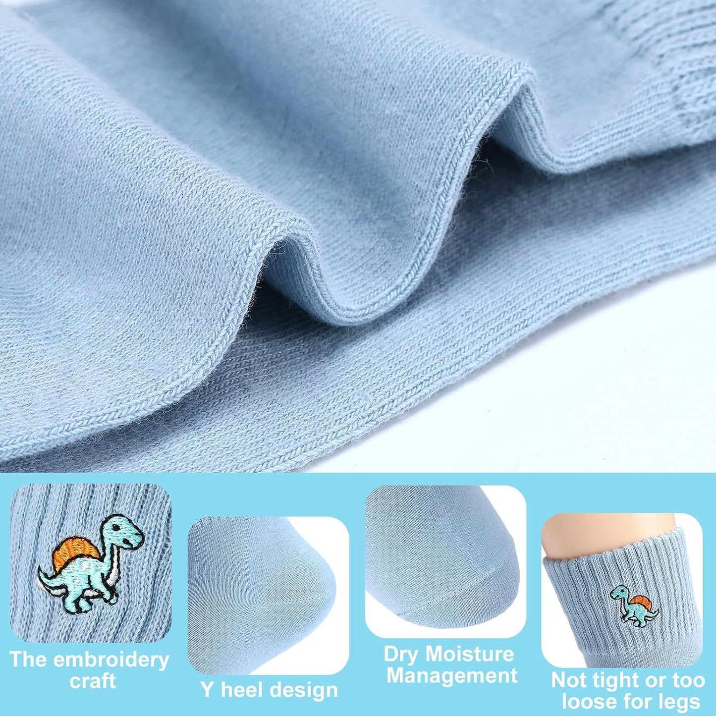 Eurzom 10 Pairs Socks Womens Crew Elastic Ankle Length Cotton Socks Aesthetic Cute Lightweight Low Cut Gifts for Women - Colors B