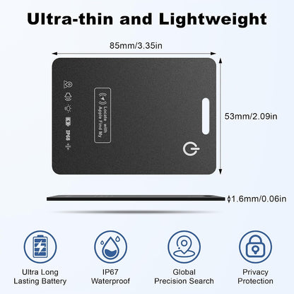 Wallet Tracker Card, Rechargeable, Works with Apple Find My