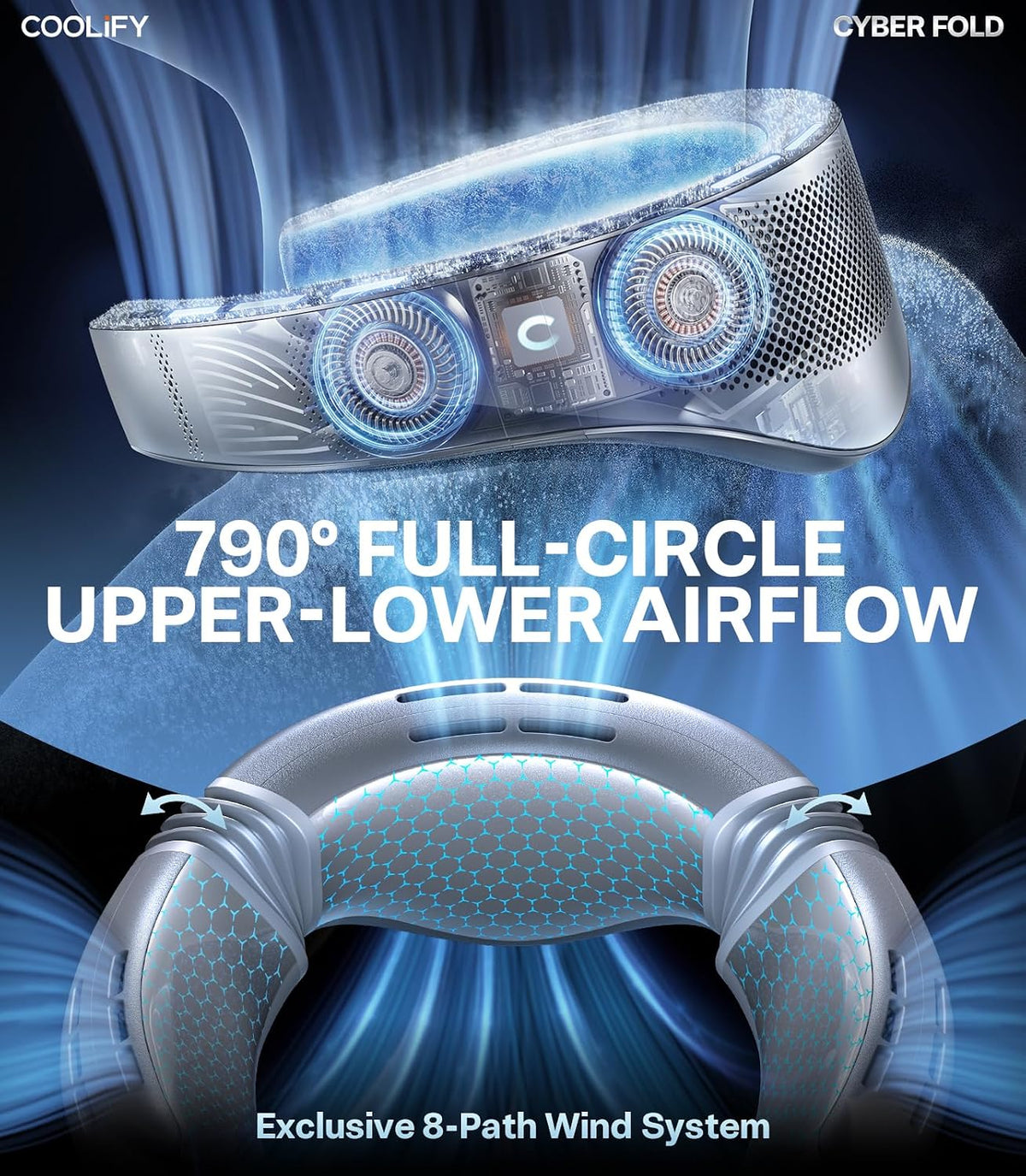 TORRAS COOLiFY 2026 Cyber Fold AI Neck Air Conditioner, Max Cooling Area
