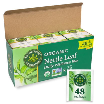 Traditional Medicinals Tea, Organic Nettle Leaf, Supports Joint Health, 48 Tea Bags (3 Pack)
