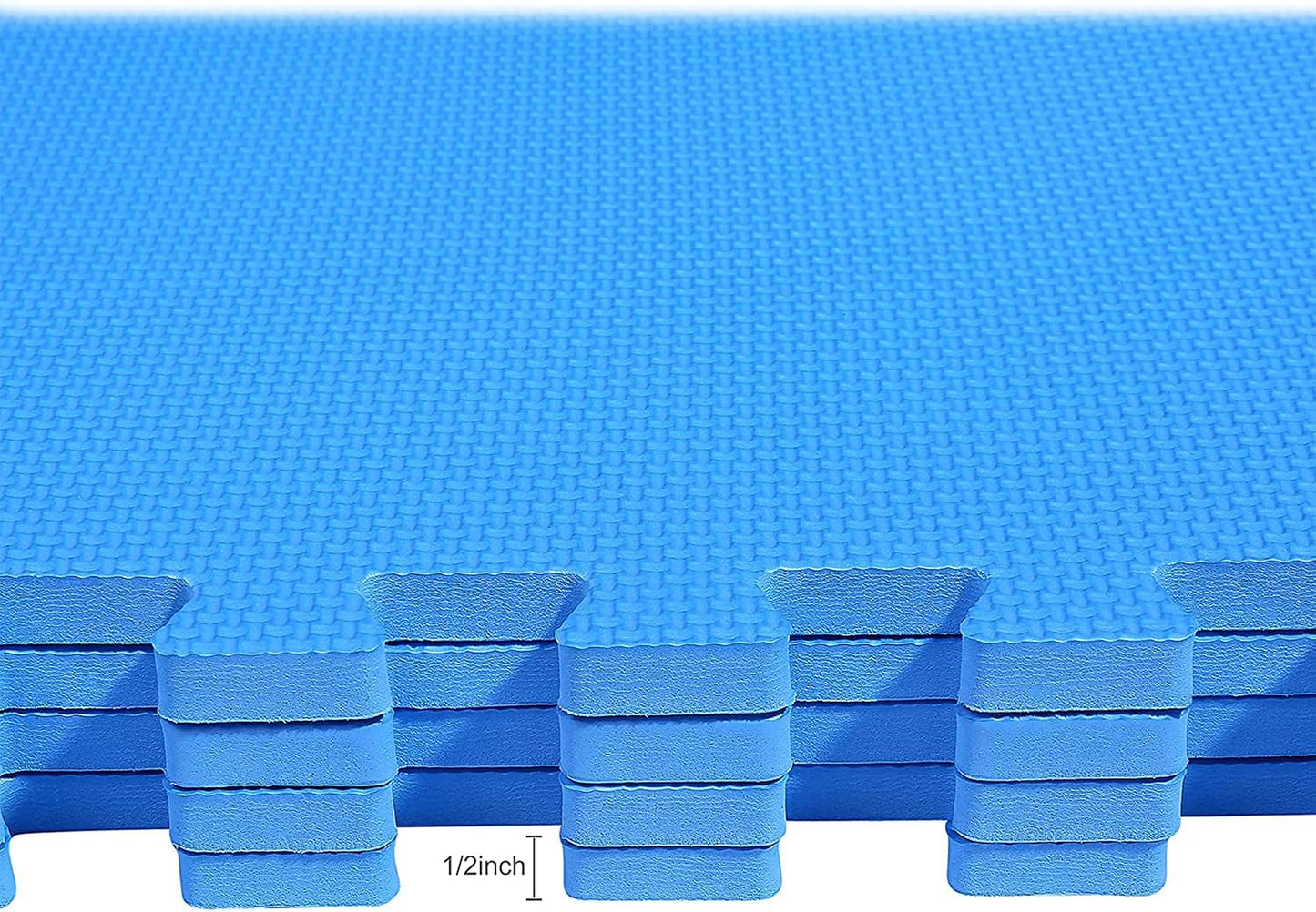 BalanceFrom Puzzle Exercise Mat 1/2" Thick, EVA Interlocking Foam Floor | Tiles for Home Gym, Mat for Home Workout Equipment, Floor Padding for Kids, Black, 24 in x 24 in x 1/2 in, 144 Sq Ft-36 Tiles