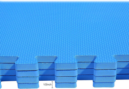 BalanceFrom Puzzle Exercise Mat 1/2" Thick, EVA Interlocking Foam Floor | Tiles for Home Gym, Mat for Home Workout Equipment, Floor Padding for Kids, Black, 24 in x 24 in x 1/2 in, 144 Sq Ft-36 Tiles