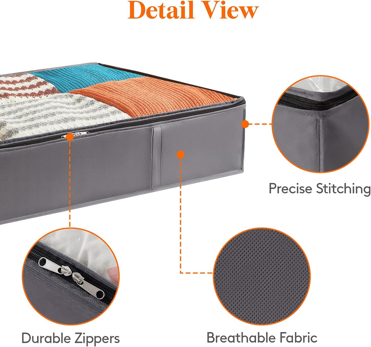 Lifewit 95L Under Bed Storage Container, Blanket Organizer, Gray