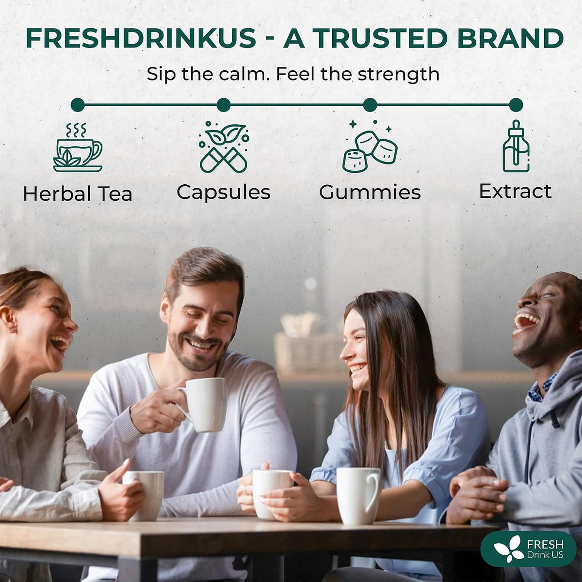 FreshDrinkUS, Lymphatic Drainage Tea | 30 Tea Bags | Herbal Tea Bags with Ginger, Dandelion Root, Burdock Root, Mullein, Calendula, Lemongrass, Rose, Licorice & Tulsi – Caffeine-Free Herbal Blend