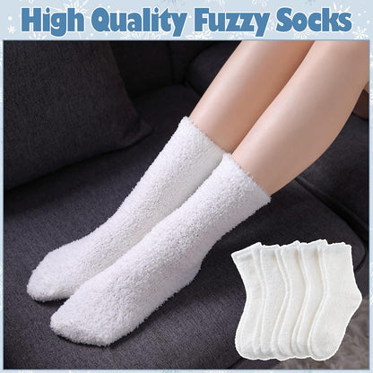 LANLEO 5/6 Pairs Womens Super Soft Fuzzy Plush Warm Winter Home Sleeping Slipper Socks