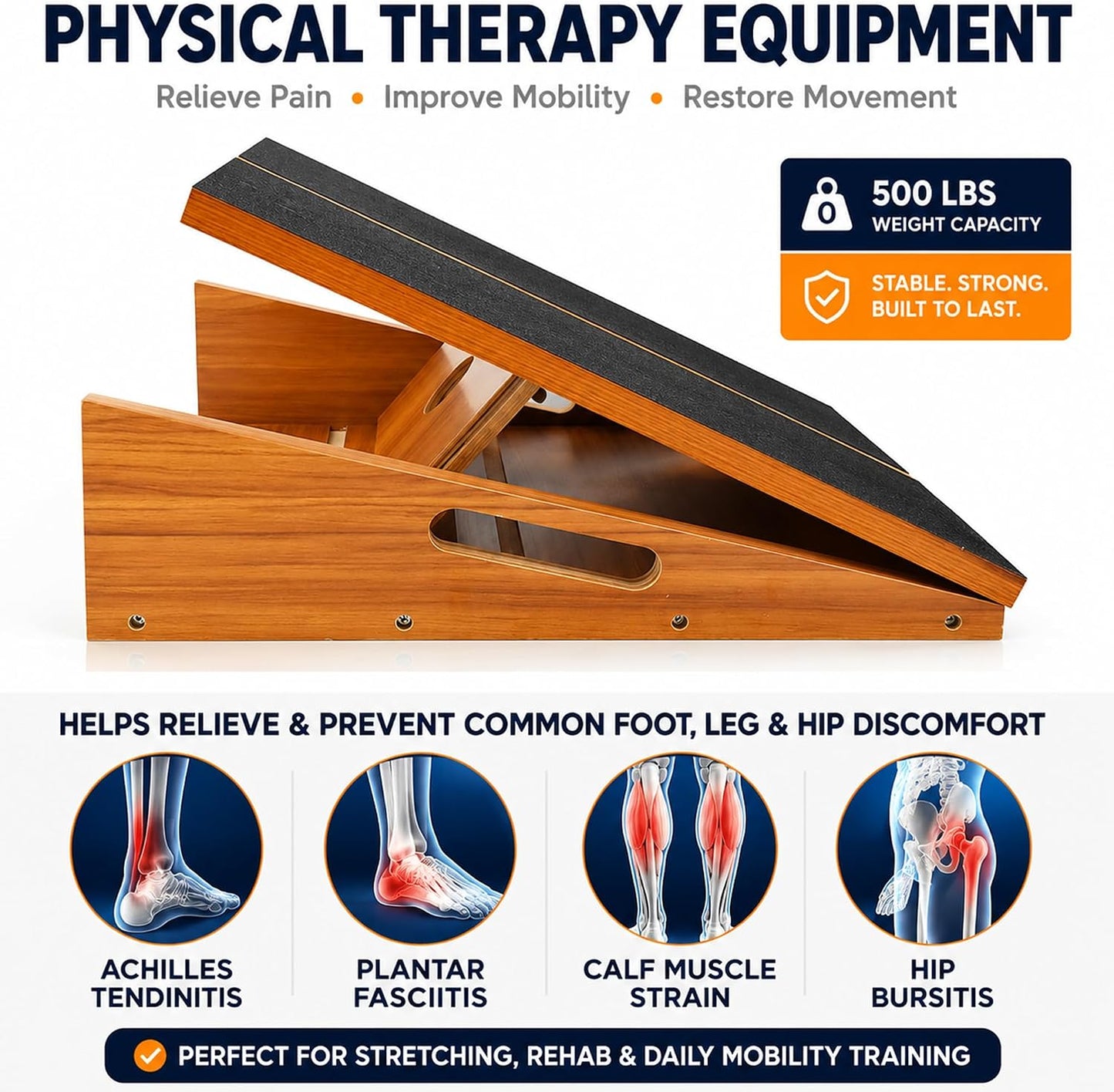 MUCITAGF Professional Slant Board, Adjustable Incline Board and Calf Stretcher, Slant Board for Calf Stretching, Calf Stretch Board