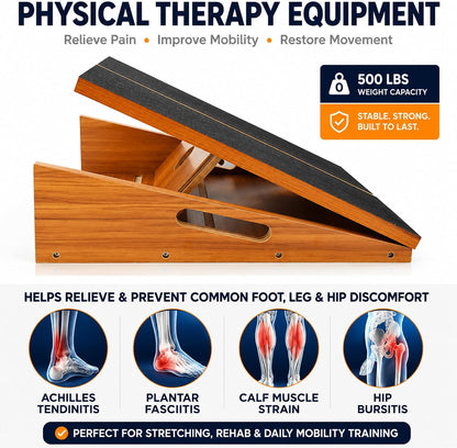 MUCITAGF Professional Slant Board, Adjustable Incline Board and Calf Stretcher, Slant Board for Calf Stretching, Calf Stretch Board
