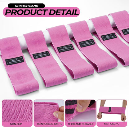 Seenelling 18 Pcs Pilates Ring and Ball Set with Resistance Bands Home Workout Pilates Equipment 11.8 Inch Magic Circle with Padded Handles, Mini Ball for Strength, Toning and Flexibility(Pink)