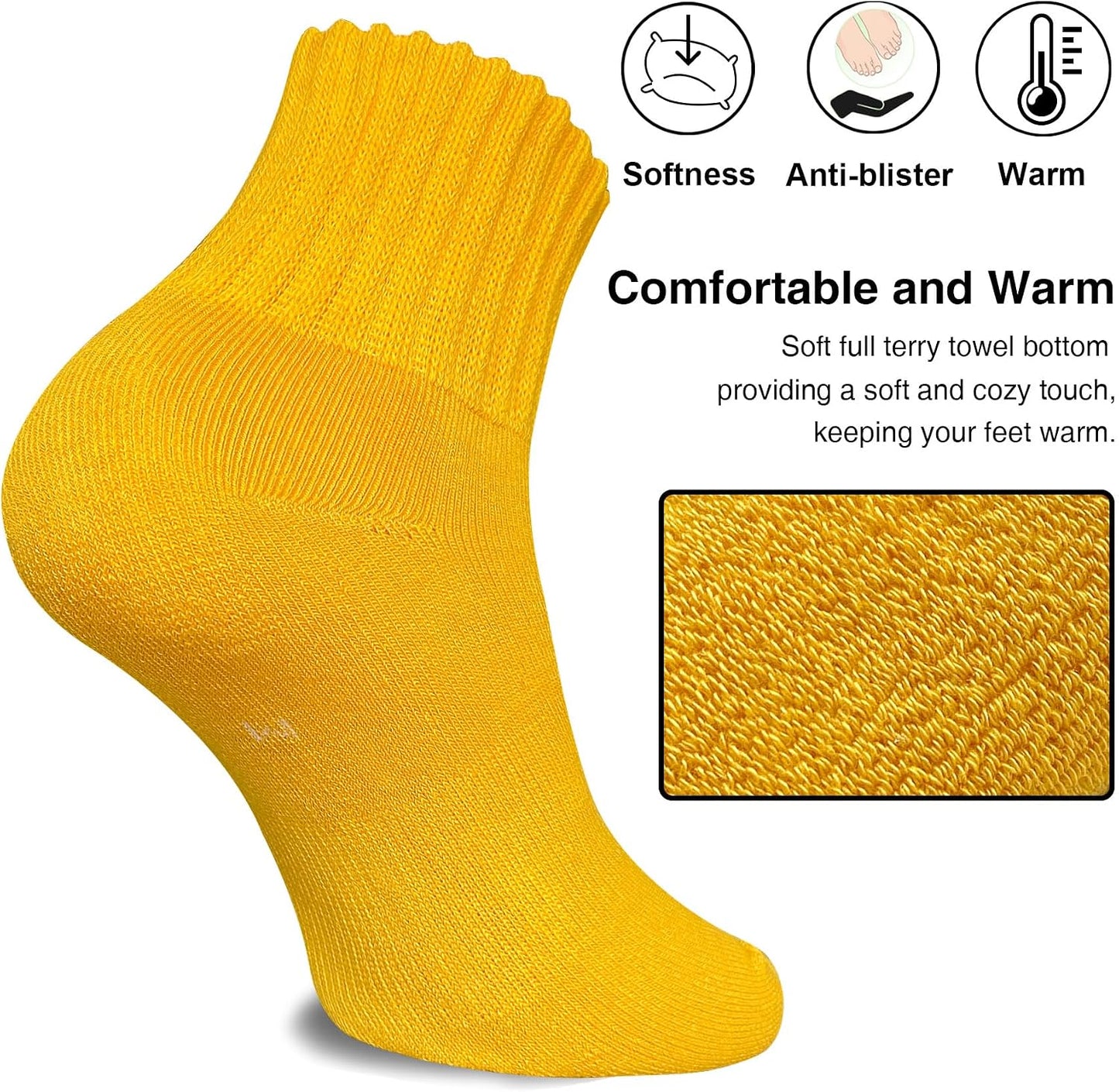 suaskk Womens Cozy Solid Thick Cushioned Thermal Crew Boot Socks 4 Pairs | Soft and comfortable, Arch Support, Non-Slip, Sturdy and durable