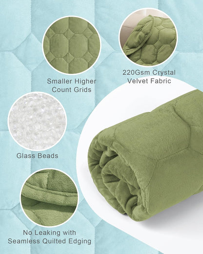 Cottonblue Weighted Lap Blanket 7lbs, Cozy Luxury Crystal Velvet Weighted Blanket for Adults, Small Weighted Blanket for Relaxation, Sleeping, Travel, Grey, 29" x 24"