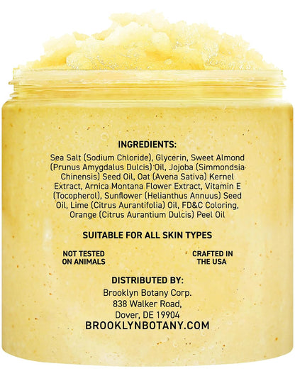 Brooklyn Botany Coconut Milk Body Scrub - Moisturizing and Exfoliating Body, Face, Hand, Foot Scrub - Fights Stretch Marks, Fine Lines, Wrinkles - Great Gifts for Women & Men - 10 oz