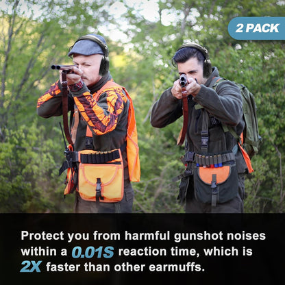 PROHEAR Electronic Ear Protection for Shooting with 4X Sound Amplification, Gun Range Hearing Protection Muffs, NRR 23dB Noise Reduction Headphones for Hunting, Green