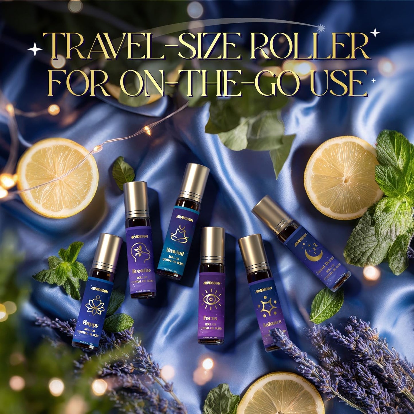ARVIDSSON Floral Essential Oils Set, Natural Flower Essential Oil Gift for Women - Rose, Gardenia, Cherry Blossom, Honeysuckle, Lilac, Blue Lotus, Scented Oil for Diffuser, Valentines Day Gift for Her