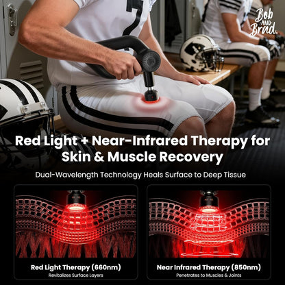 BOB AND BRAD D6 Pro Plus Massage Gun with Heat, Deep Tissue Percussion with 16mm Amplitude, Professional Muscle Massager Gun for Athletes, Quiet Electric Handheld Massager