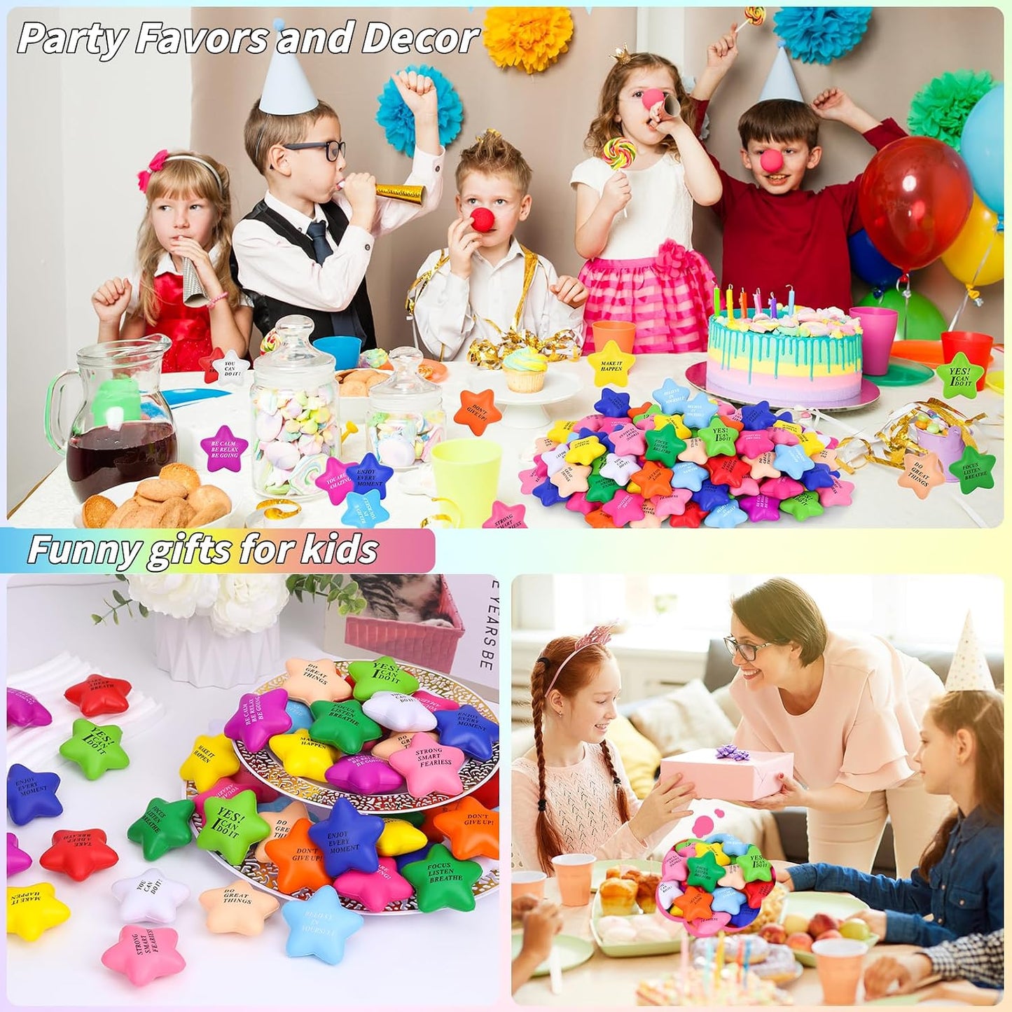 96 Pieces Motivational Stress Balls 2 Inch Inspirational Stress Relief Ball Bulk Hand Exercise Balls Encouraging Colorful Foam Balls Anxiety Small Balls with Quotes for Kids Adults Teens, 12 Styles