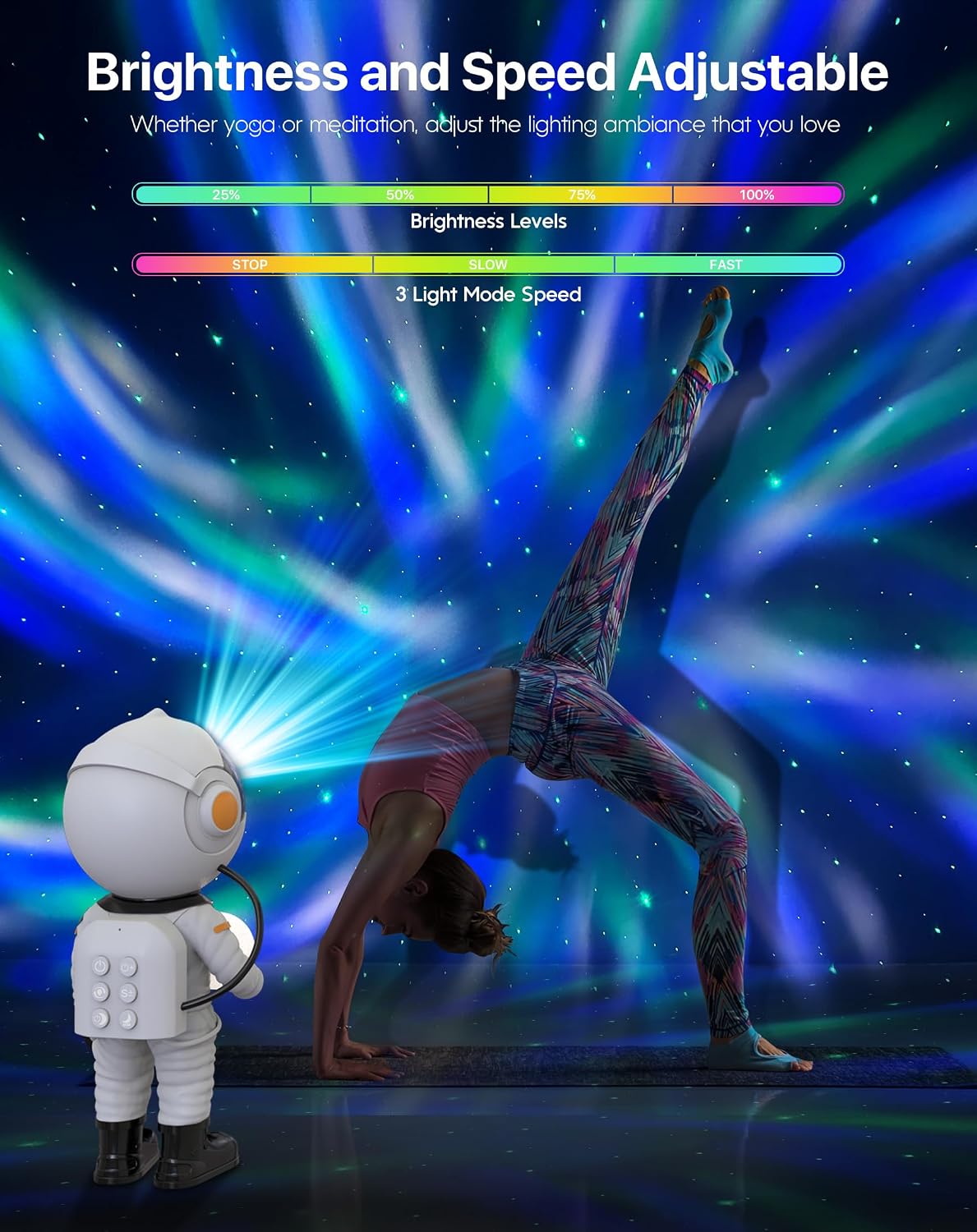 Rossetta Astronaut Galaxy Star Projector Night Light Projector for Kids | 29 Lighting Effects, Night Light Mode, Magnetic Head, Remote Control, Auto-Off Timer, Gifts for Kids, Adults, Party, Birthday