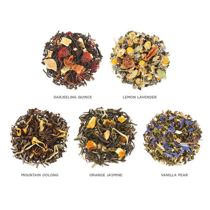 Tea Forte Single Steeps Tea Sampler, 15 Loose Leaf Pouches