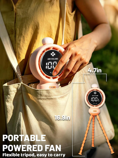 Stroller Fan for Baby with Night Light, 135° Automatic Air Swing (Orange)