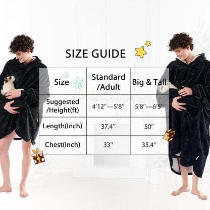 Krifey Wearable Blanket Hoodie, Oversized Sherpa Hooded Blanket for Adults | Soft sherpa fleece with sleeves and pocket; oversized fit for lounging, WFH, camping, Christmas and white elephant gifts.