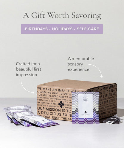 Art of Tea | Organic Earl Grey Cream Tea| 50 Count Pyramid Tea Bag Sachets