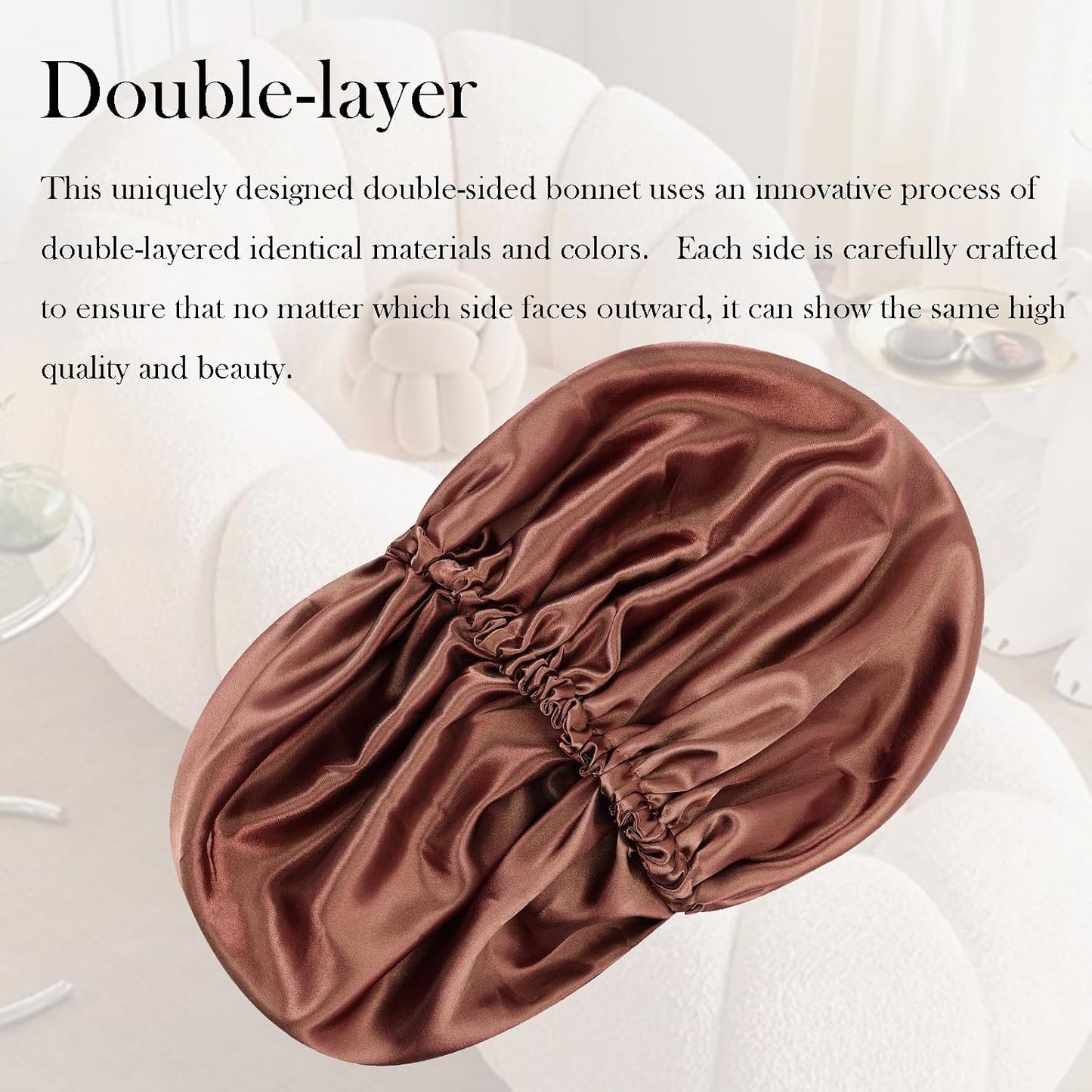 Satin Bonnet Double Layer Silk Bonnet for Sleeping Women for Natural Curly