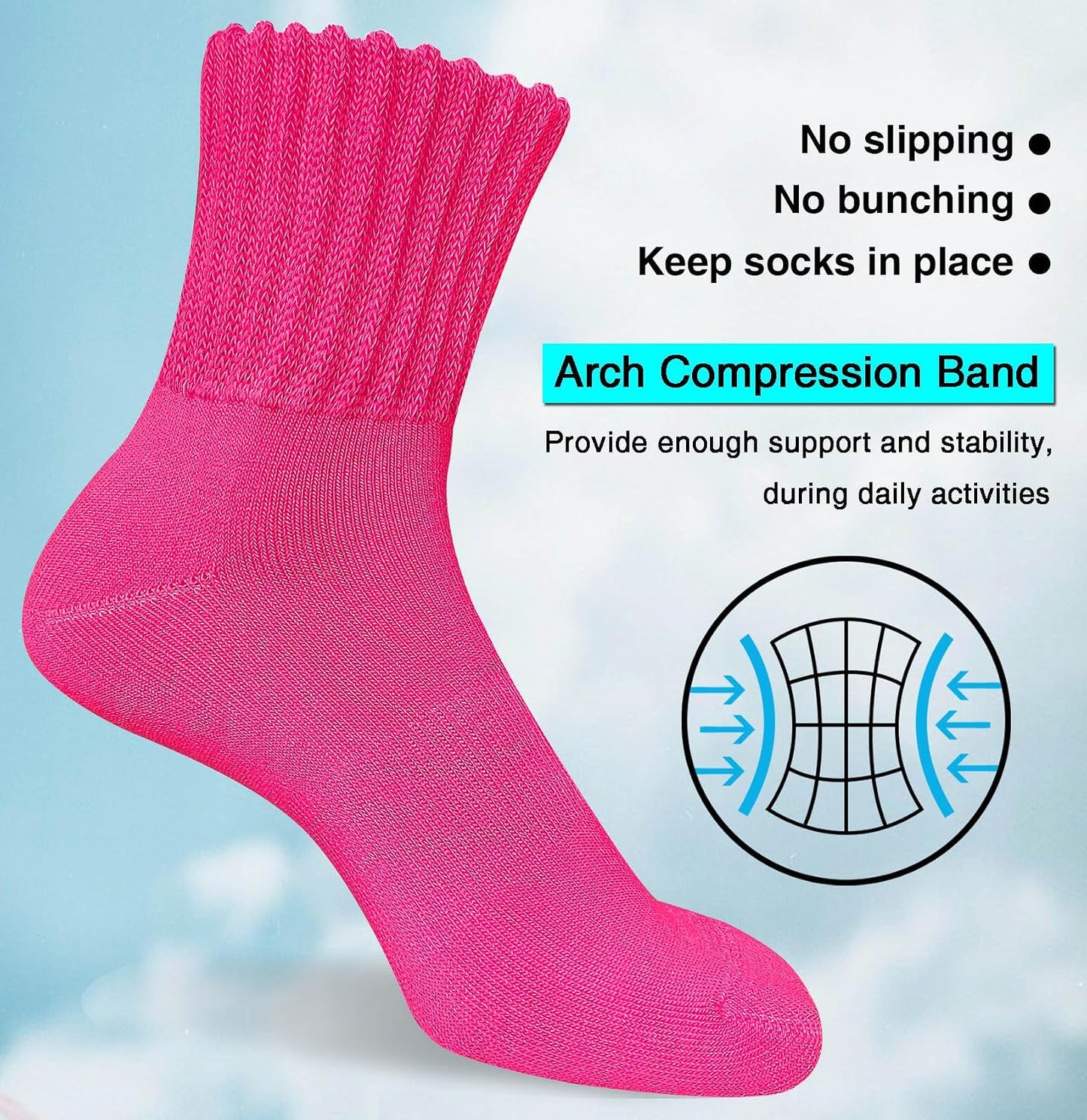 suaskk Womens Cozy Solid Thick Cushioned Thermal Crew Boot Socks 4 Pairs | Soft and comfortable, Arch Support, Non-Slip, Sturdy and durable