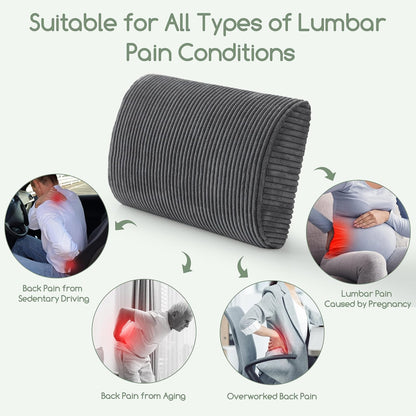 HIGOGOGO Lumbar Support Pillow for Recliner Chair/Accent Chair/Couch, Memory Foam Back Support Cushion for Elderly, Recliner Cushions for Back Rest, Pain Relief, Reading, Washable Cover, Dark Grey
