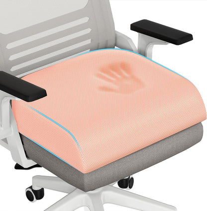 TranquilRelax Large Seat Cushion, Memory Foam Cushion for Long Sitting Hours on Office Chair, Car Seat, Non-Slip Chair Pad for Sciatica, Coccyx, Tailbone Pain Relief & Post-Surgery Recovery (Black)