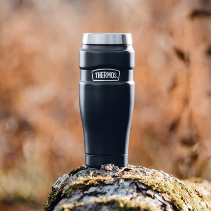 THERMOS Stainless King Vacuum-Insulated Travel Tumbler, 16 Ounce, Matte Steel