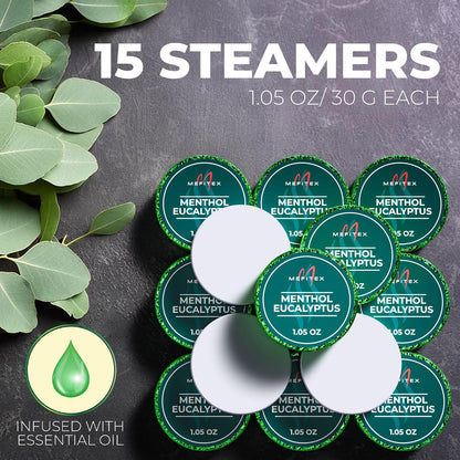Shower Steamers for Men - 15 Pack Eucalyptus Aromatherapy Shower Steamers, Strong Scent, Long Lasting, Premium Essential Oils, Gifts for Men Relaxation and Sinus Relief