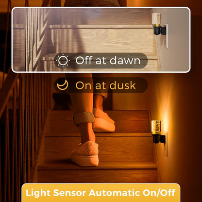 L LOHAS LED Night Light, Dimmable Night Lights Plug into Wall, Automatic Night Lights Plug in with Auto Light Sensor,Adjustable Brightness Amber LED Night Light, for Bedroom Hallway Home Decor