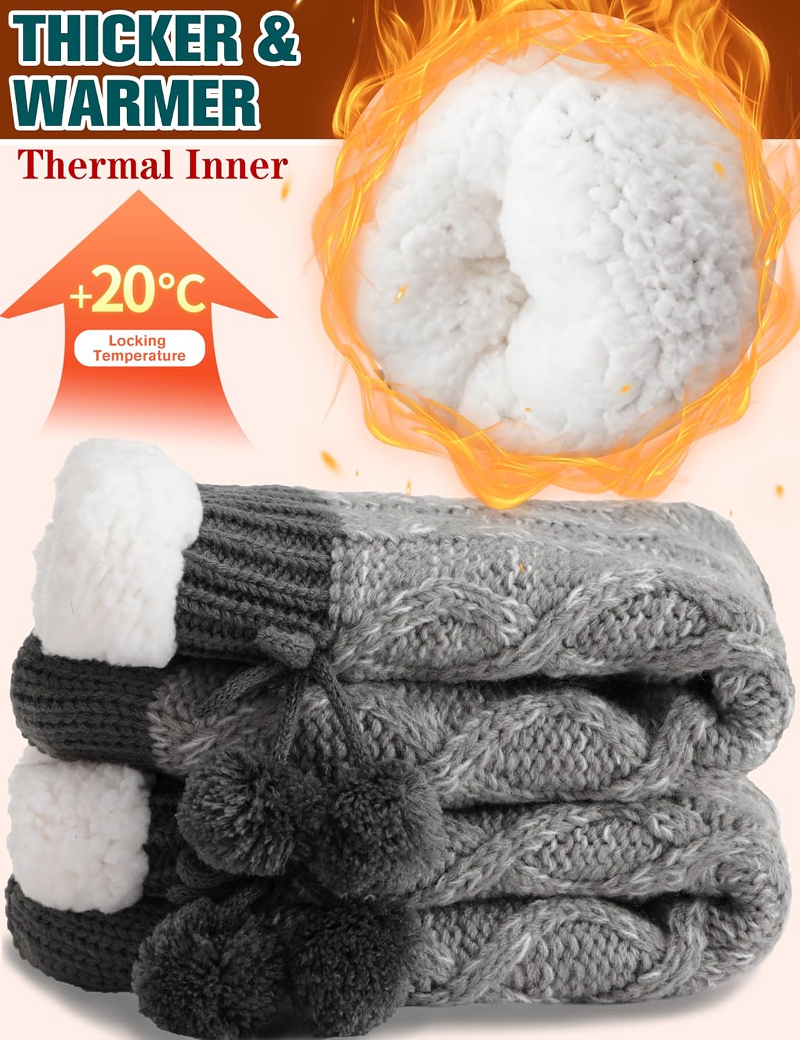 Welwoos Womens Slipper Fuzzy Grips Socks Fluffy Winter Warm Thick Thermal Cozy Plush Non Slip Cabin Soft Fleece Socks