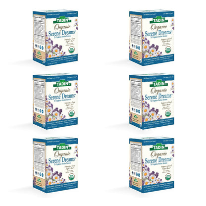 Tadin Organic Chamomile Lavender Tea, Caffeine Free Herbal Tea to Promote Serenity, 20 Tea Bags Per Box, Pack of 6