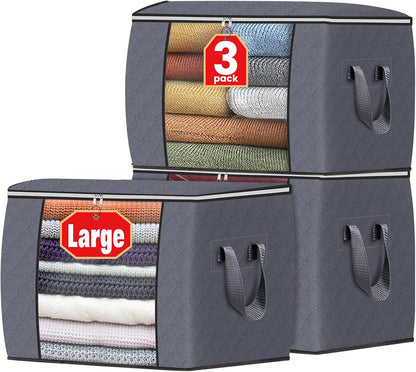 Fab totes Storage Bags for Clothes Blanket Storage Bins with Lids