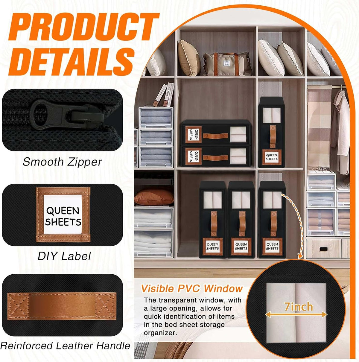 GhvyenntteS Bed Sheet Organizers and Storage, Closet Organizer