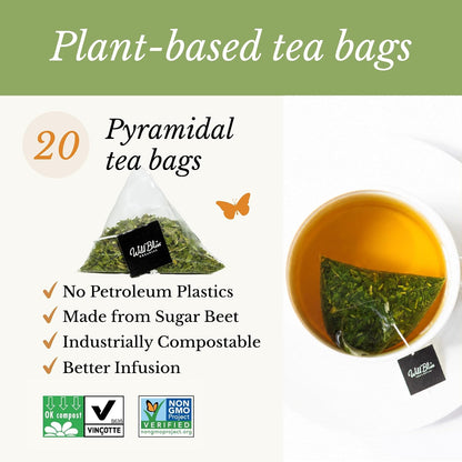Wild Bliss Organic Wild Stinging Nettle Leaf Tea - Caffeine Free Urinary Tract Herbal Support - Pharmacopoeia Potency - 20 Plant Based Tea Bags