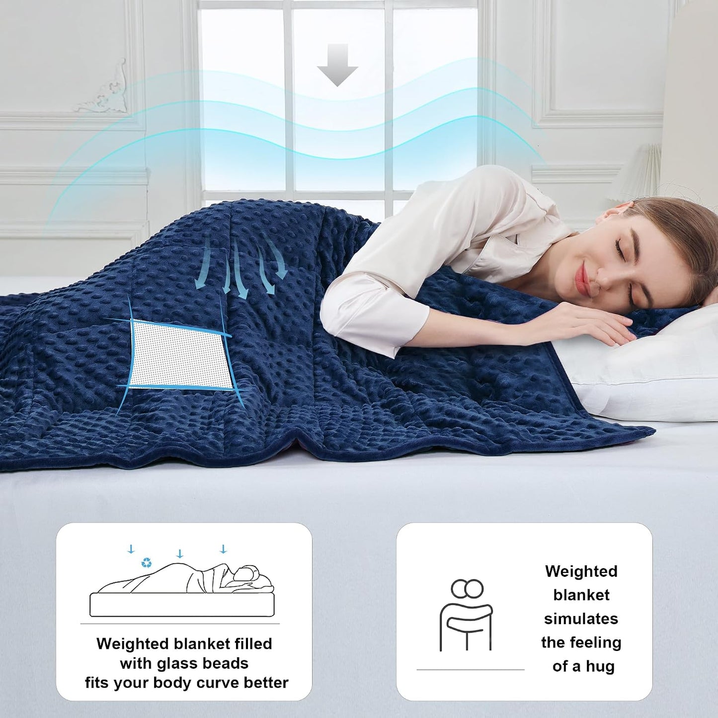 Alomidds Weighted Lap Blanket 7lbs, Cozy Luxury Breathable Weighted Blanket for Adults, Weighted Lap Pad for Travel, Relaxation, Sleeping, Purple, 29" x 24"