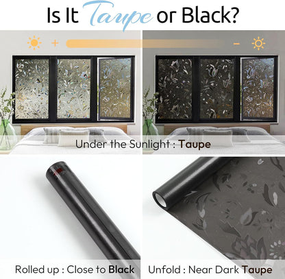 rabbitgoo Window Privacy Film One Way Window Tint for Home, Removable Reflective Heat Sun Blocking Anti UV Glass Door Covering, Mirror Tinting Film House Office, 17.5 Inch X 6.5 Feet, Black Silver