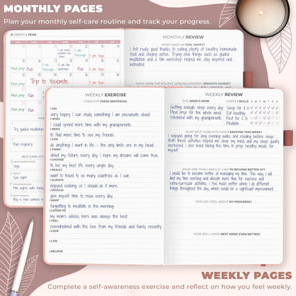 Clever Fox Self-Care Journal for Women, Daily Planner 5.8x8.3 Aquamarine