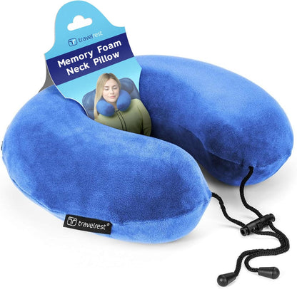TRAVELREST Nest Neck Pillow Travel Essentials - Memory Foam Support - Grey