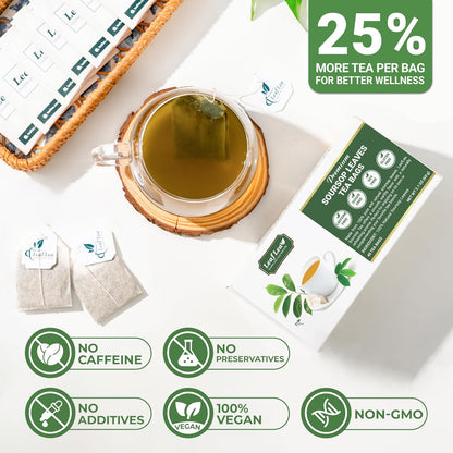 LeafLea 120 Soursop Tea Bags, from 100% Natural Soursop Graviola Leaves