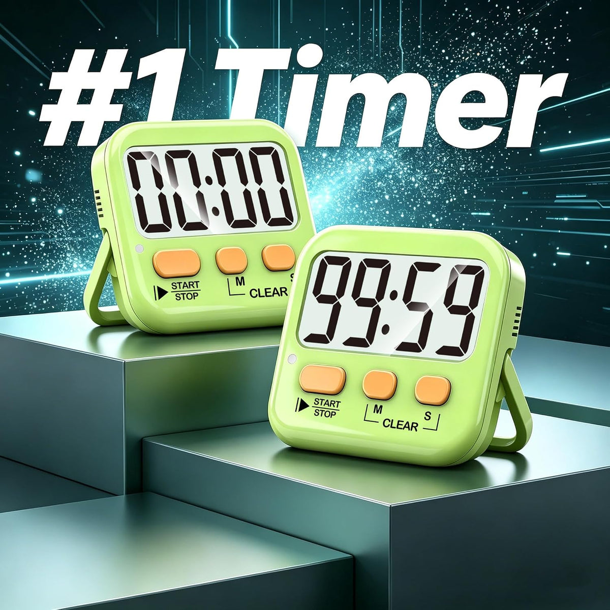 Antonki 2 Pack Digital Timer for Kids Classroom Kitchen Timers for Cooking